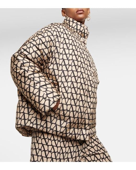Valentino Brown Toile Iconographe Down Jacket