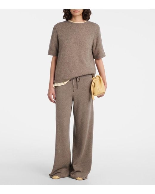 Lisa Yang Brown Cecelia Cashmere And Silk T-Shirt