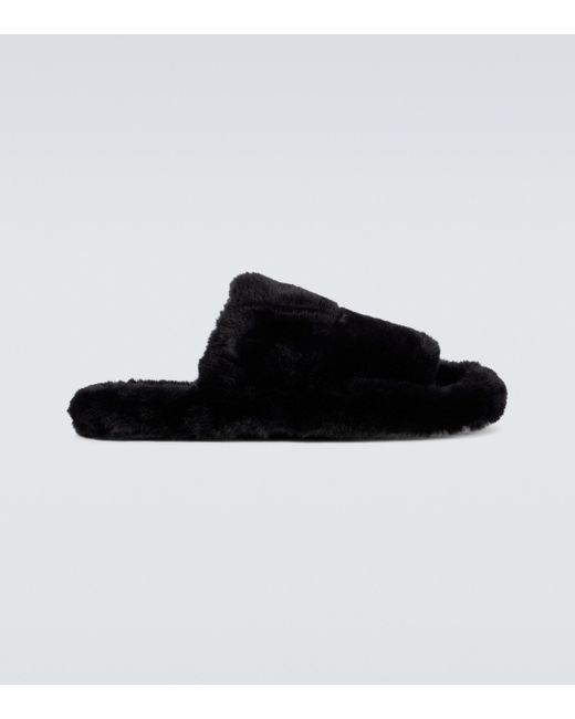 Chanclas de pelo sintético Dolce \u0026 Gabbana de Tejido sintético de color  Negro para hombre | Lyst