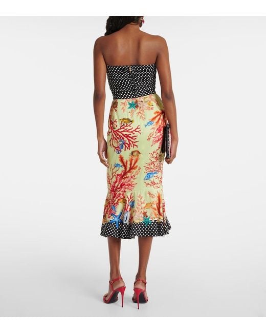 Dolce & Gabbana Multicolor Capri Printed Silk-Blend Midi Skirt