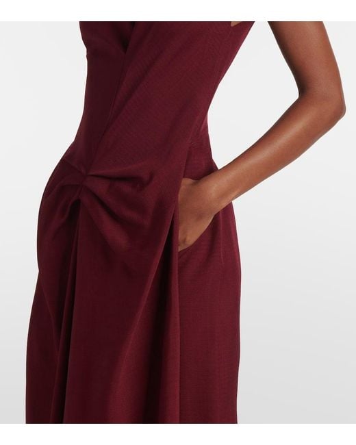 Abito Midi Asimmetrico di Victoria Beckham in Red