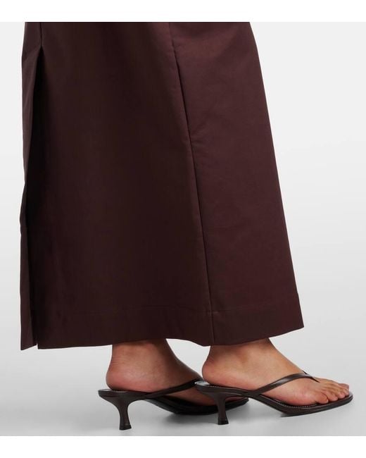 Adriana Degreas Purple Cotton-Blend Maxi Skirt