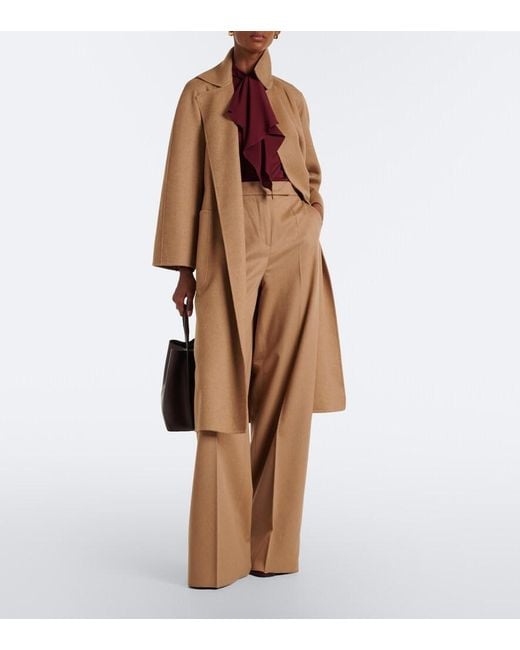 Max Mara Natural Wool Wrap Coat