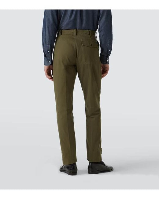 Dunhill Gerade Hose Aus Baumwolle in Green für Herren