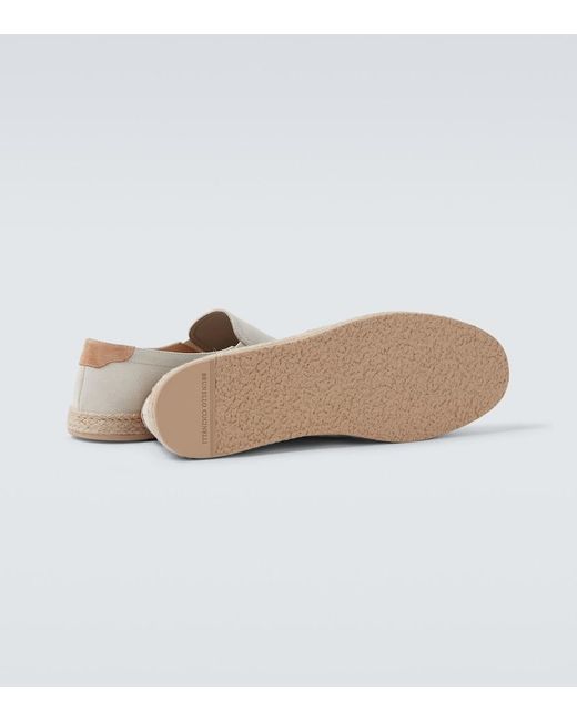 Brunello Cucinelli White Suede Espadrilles for men