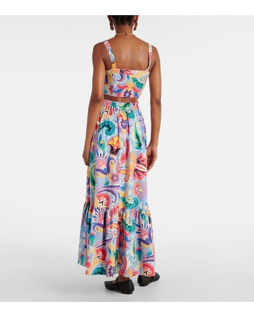 Etro White Paisley Skirt