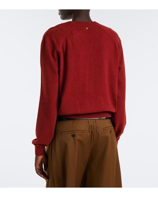 Ferragamo Red Cutout Wool And Cashmere-Blend Sweater