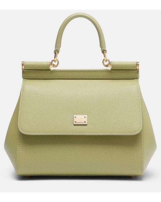 Dolce & Gabbana Metallic Sicily Small Leather Top-Handle Bag