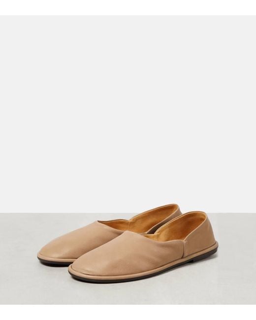 The Row Natural Canal Leather Flats