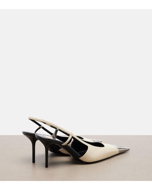 Saint Laurent Metallic Jeanne Leather Slingback Pumps