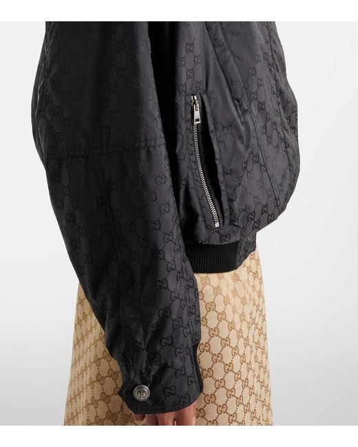 Gucci Black Gg Cotton-Trimmed Jacket