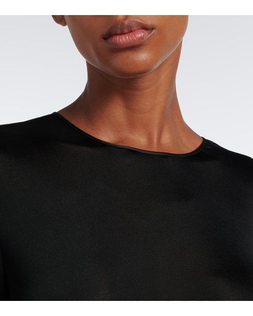 Saint Laurent Black Open-Back Jersey Bodysuit