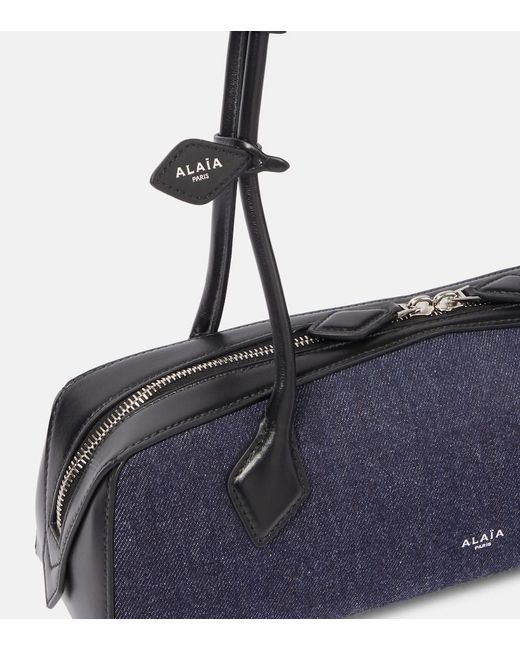 Alaïa Blue Le Teckel Medium Denim Shoulder Bag