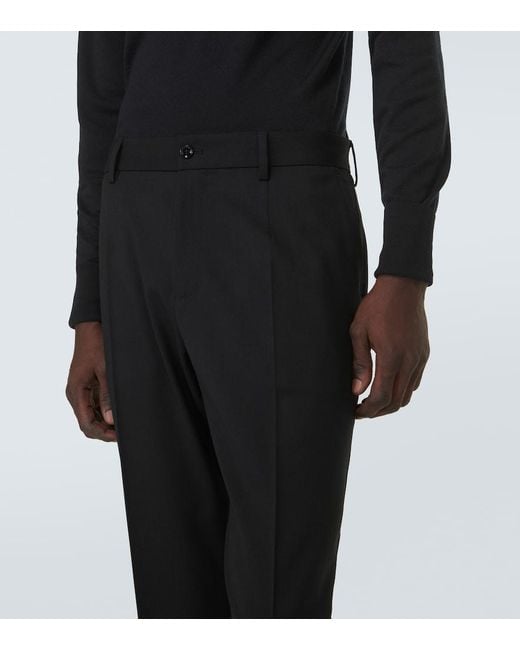 Dolce & Gabbana Black Wool-Blend Suit Pants for men