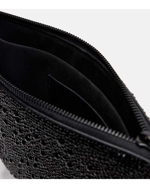 Alexander McQueen Black Skull Knuckle Studded Leather Pouch