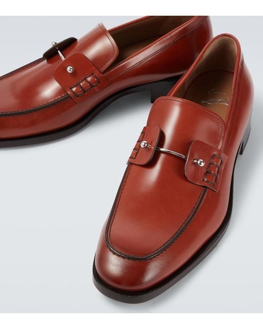 Christian Louboutin Red Chambeliss Leather Loafers for men