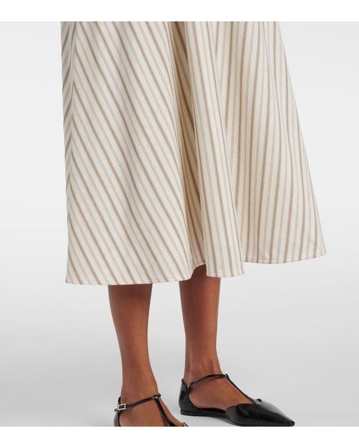 Max Mara Natural Fervida Cotton And Linen Midi Dress