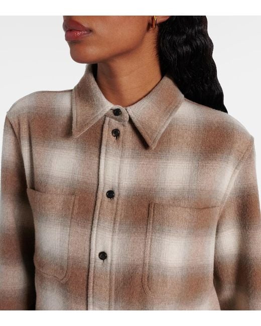 Camisa De Lana Y Cachemir A Cuadros Loro Piana de color Brown