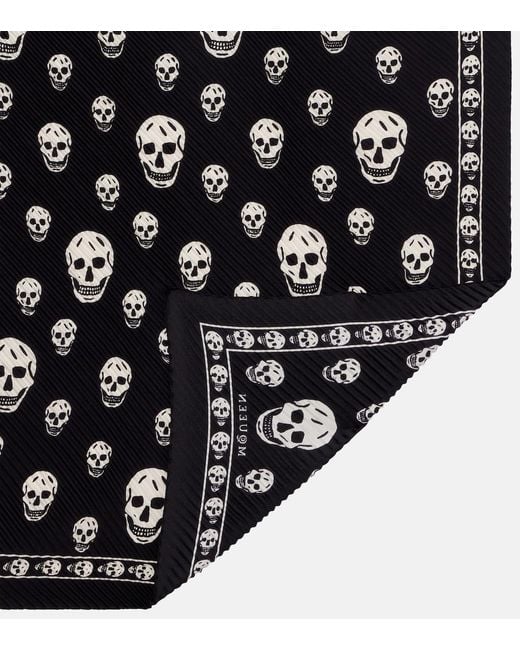 McQueen Black Skull Silk Scarf