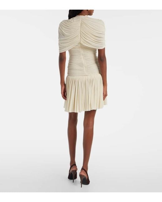 Magda Butrym Natural Shirred Minidress