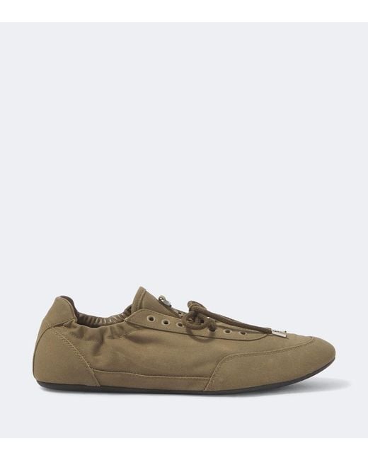 Prada Green Collapse Canvas Sneakers for men