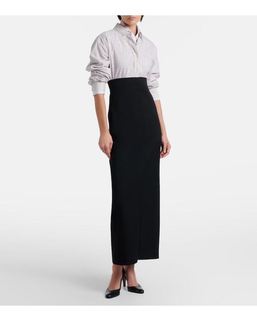 The Row Black Iphora Wool Maxi Skirt