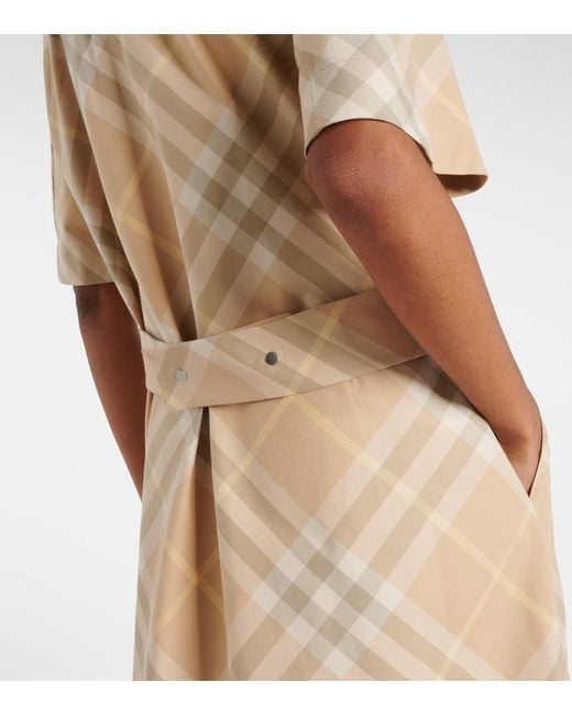 Burberry Natural Embroidered Cotton Shirt Dress