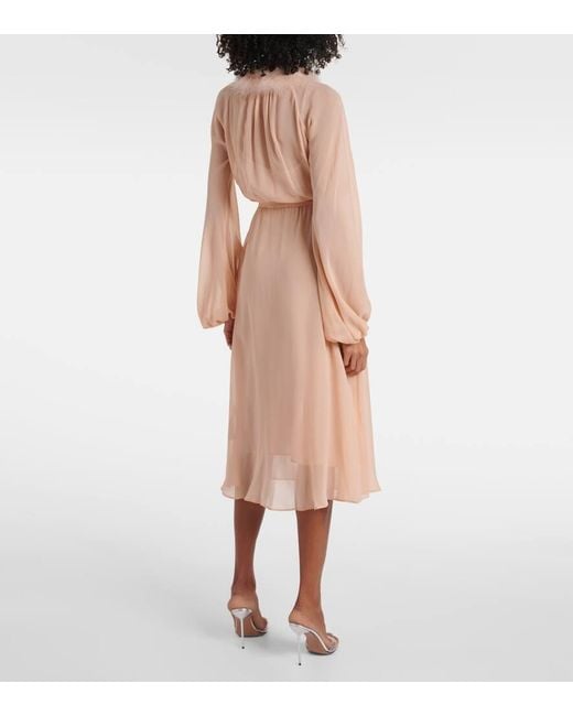 Abito Midi Georg Con Piume di Blumarine in Pink