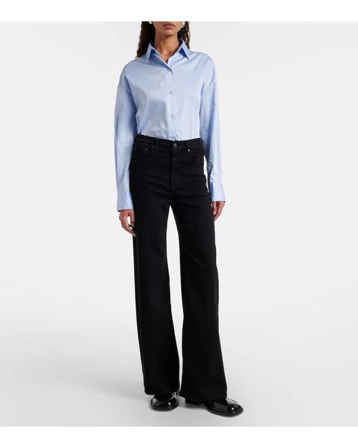 Citizens of Humanity Black Lyra High-Rise Wide-Leg Jeans