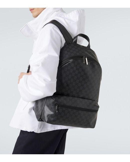 Gucci Black Essence Classic Gg Canvas Medium Backpack for men