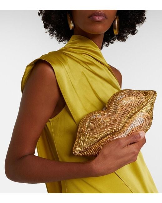 Judith Leiber Natural Lips Small Crystal-Embellished Clutch