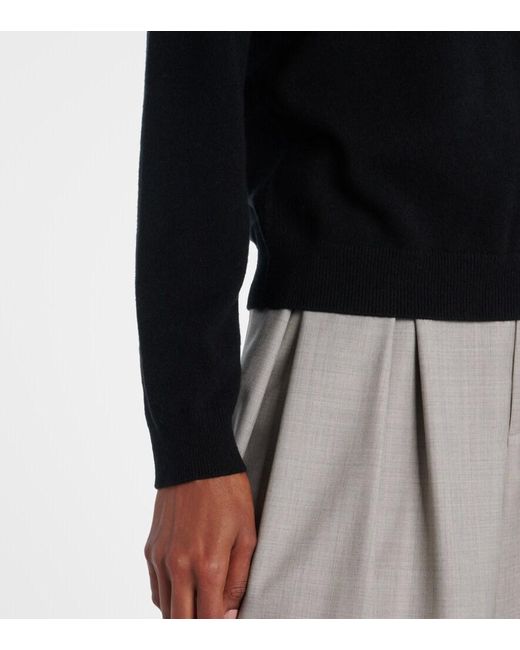 Loro Piana Black Classic Cashmere Polo Sweater