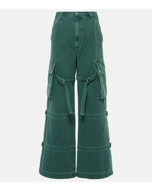 Jeans Anchos Vivian Strap De Tiro Medio Agolde de color Green