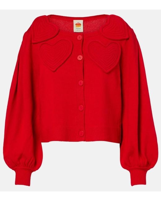 Cardigan Con Aplique De Parche Farm Rio de color Red