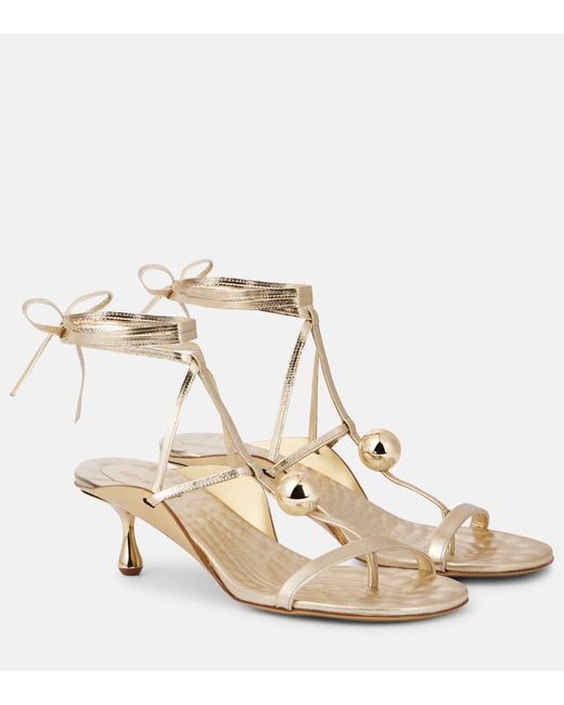 Jimmy Choo Zyra 50 Metallic Leather Sandals