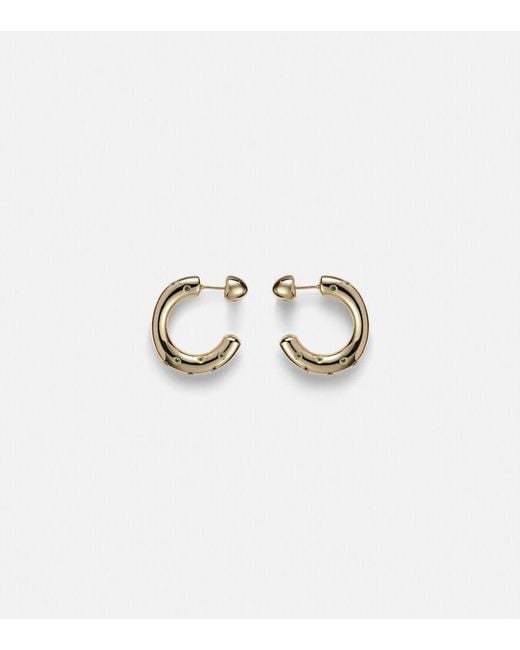 Lauren Rubinski White Peggy 14Kt Hoop Earrings With Emeralds