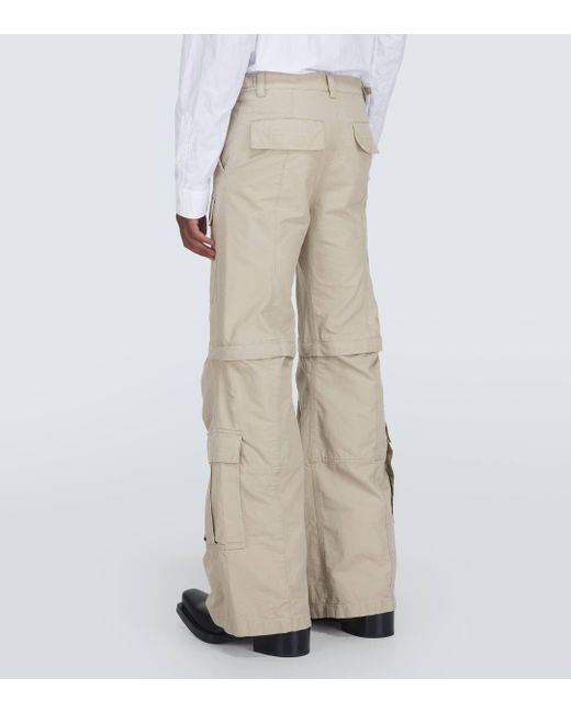 Balenciaga Natural Hybrid Flared Cotton Cargo Pants for men