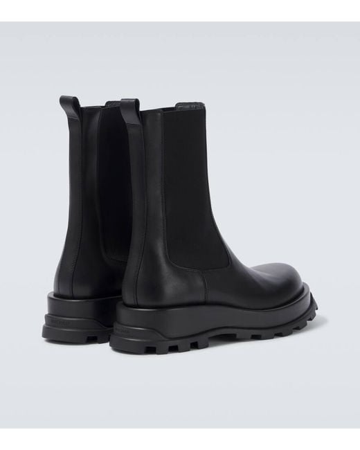 Jil Sander Black Leather Chelsea Boots for men