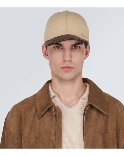 Berluti Natural Leather-trimmed Cotton Baseball Cap for men