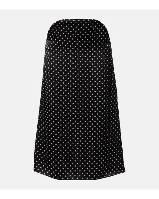 Jean Paul Gaultier Black Cutout Polka-Dot Silk Midi Skirt