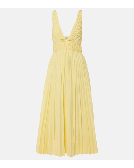 Jonathan Simkhai Yellow Stephanie Plisse Cotton-blend Maxi Dress