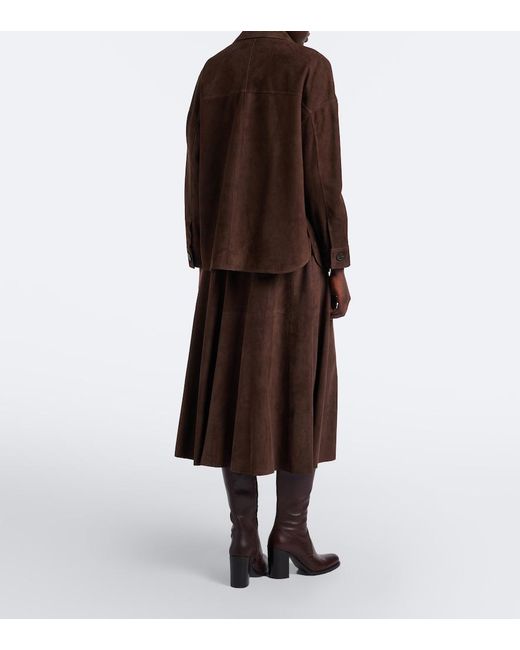 Arma Brown Eleni Suede Midi Skirt