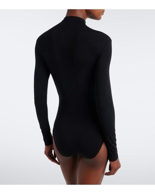 Wolford Blue Shaping Turtleneck Jersey Bodysuit