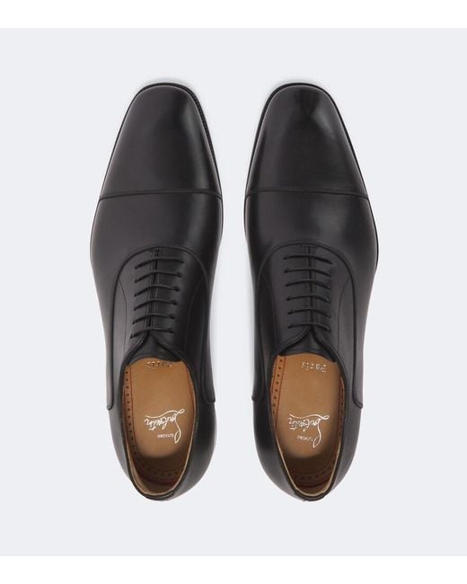 Christian Louboutin Black Greggo Leather Oxford Shoes for men
