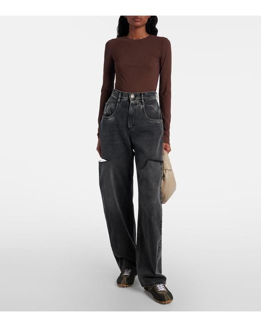 Maison Margiela Brown Sprinters Suede-Trimmed Sneakers