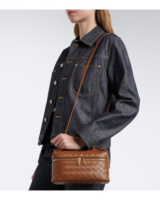 Bottega Veneta Brown Bang Bang Intrecciato Leather Vanity Bag
