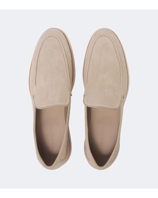 Magnanni Shoes White Calpe Suede Loafers for men