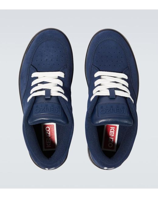 KENZO Blue Dome Suede Sneakers for men