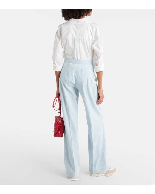 Pantalones anchos de chambray de algodon Polo Ralph Lauren de color Blue