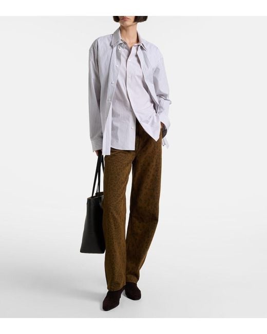 Citizens of Humanity Brown Miro Leopard-Print Barrel-Leg Jeans